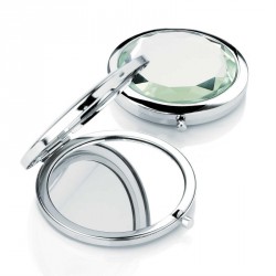 Compact Mirror - Shiny rhodium and transparent crystal...