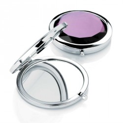 Compact Mirror - Shiny rhodium and transparent purple...