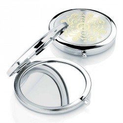 Compact Mirror - Shiny rhodium colour compact mirror with...