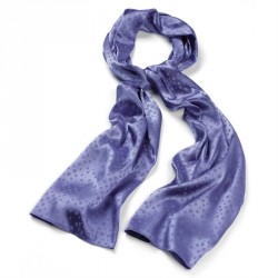 Scarf - Blue satin style spotted print fashion scarf. -...