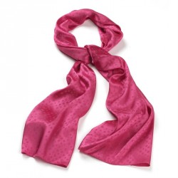 Scarf - Fuchsia pink colour satin style spotted print...