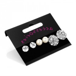 Earring set - Three pair assorted cream pearl colour stud...