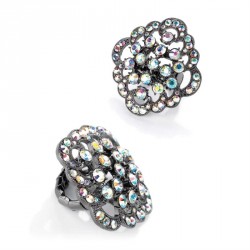 Earring - Hematite grey effect AB colour crystal...