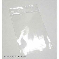 7.5cm x 8.5cm plastic bag with sealable lip. One hundred...