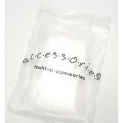 One hundred piece clear gift bag with black accessories...