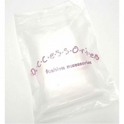 One hundred piece clear gift bag with fuchsia pink colour...
