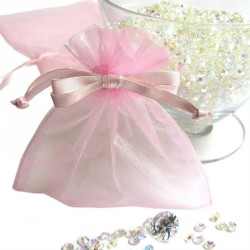 Organza gift bags - Fifty pieces small size pink colour...