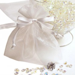 Organza gift bags - Fifty pieces large size white colour...