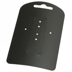 Black vertical cut out accessories display card. One...