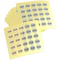 5.99 silver colour price labels. 200 labels per pack. Was...