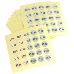 7.99 silver colour price labels. 200 labels per pack. Was...