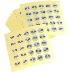 8.99 silver colour price labels. 200 labels per pack. Was...