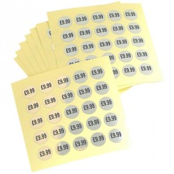 9.99 silver colour price labels. 200 labels per pack. Was...