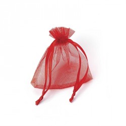 Organza gift bags - Fifty pieces small size red organza...