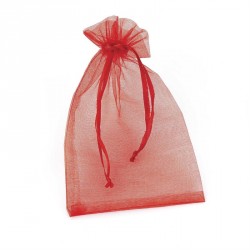 Organza gift bags - Fifty pieces large size red organza...