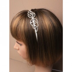 Hairband - Ivory narrow fabric covered metal waved open...