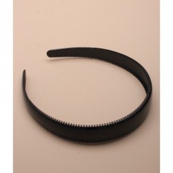 Hairband - 2cm wide black plastic alice band toothed head...