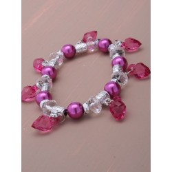 Stretch bracelet with heart bead charms