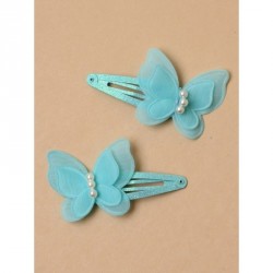 Hair clip set - Card of 2 chiffon fabric butterfly 5cm...
