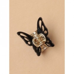 Hair clip - 3.5cm small glitter butterfly clamp with gold...