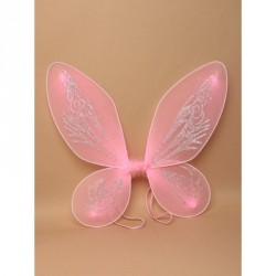 Fancy dress wings - Size : 35x40cm. Pointed pink net...