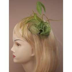 Fascinator Clip & Pin - mesh net fascinator with feathers...