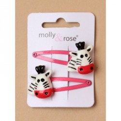 Hair clip set - Card of 2 Animal motif 4cm sleepies....