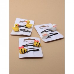 Hair clip set - Card of 2 Bee, Bunny, Duckling motif 4cm...