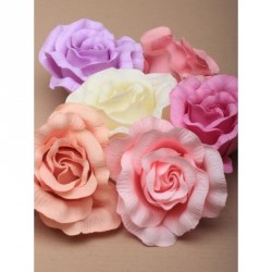 Hair clip - Large pastel coloured fabric rose on a 4.5cm...