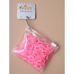 Hair elastics - Transparent purse containing 250 Pink...