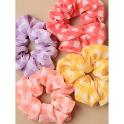 Hair Scrunchie - Bright coloured gingham check fabric...