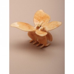 Hair clamp - 4cm Natural coloured plastic pointed wing...