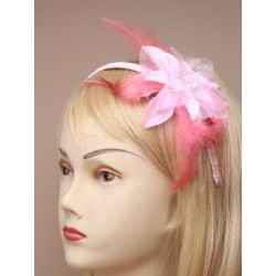 Fascinator Aliceband - brightly coloured feather flower...