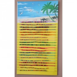 Bracelet set - Card of 20 Brightly coloured wooden bead...