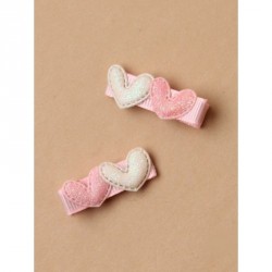 Hair clip set - Card of 2 Frosty glitter heart 3.5cm beak...