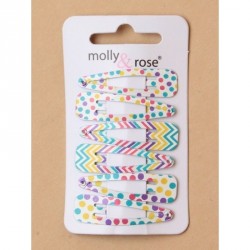 Hair clip set - Card of 6 white 4cm sleepies with...