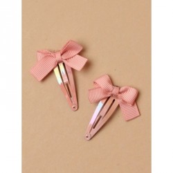 Hair Clip Set - Card of 2 grosgrain ribbon bow motif on...