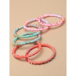 Hair tie set - Card of 6 raggy tufted pastel coloured 3mm...