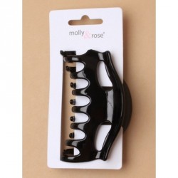 Hair clip - 9cm curved top black hair clamp.