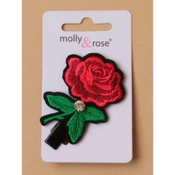 Embroidered rose patch with diamante crystal on a 5.5cm...