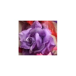Aliceband - Fabric rose and feather narrow satin headband...