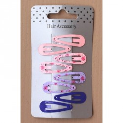 Hair clip set - Card of 8 Pink and Lilac 3cm sleepies.