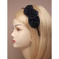 Aliceband - Triple satin fabric rosette alice band  in...