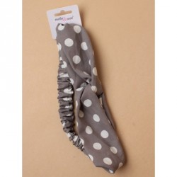 Headband - Natural cotton look large polka dot fabric...