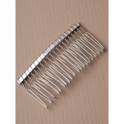 Hair comb - 7.5cm plain silv wire side comb.