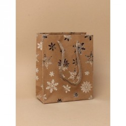 Gift Bag - Natural brown craft paper with silver foil...