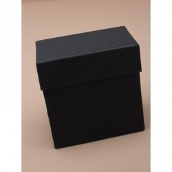 Gift box - Tall Square black gift box with lid and black...