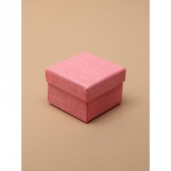 Gift box - Pink linen effect gift box with black flock...