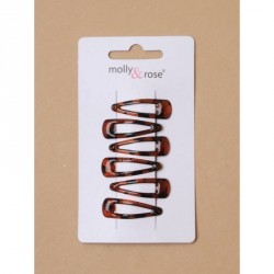 Hair clip set - Card of 6 Tort Epoxy 3cm sleepies.