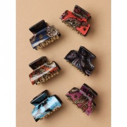 Hair clamp - 4cm Metallic paisley print small acrylic...